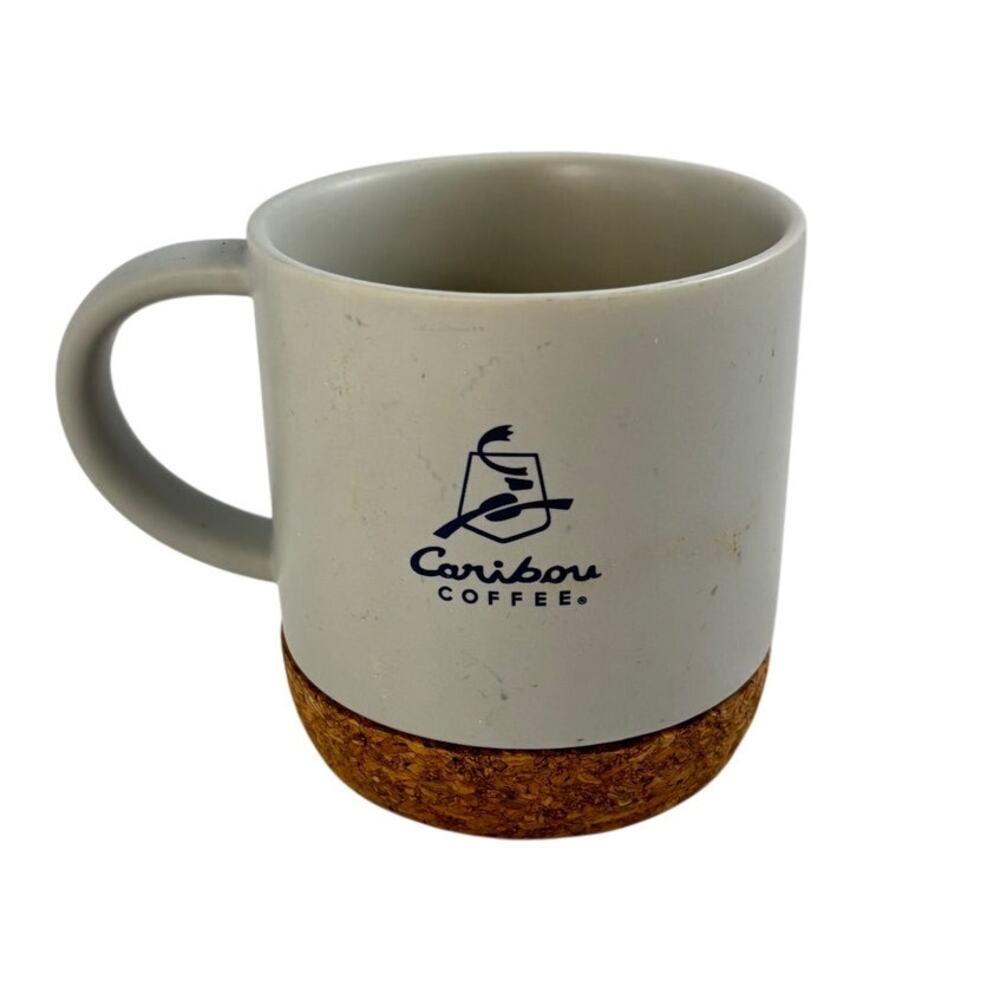 Caribou Coffee Ceramic Mug 14 oz Cork Base Bottom Travel Cup 2019‎ Hand Wash